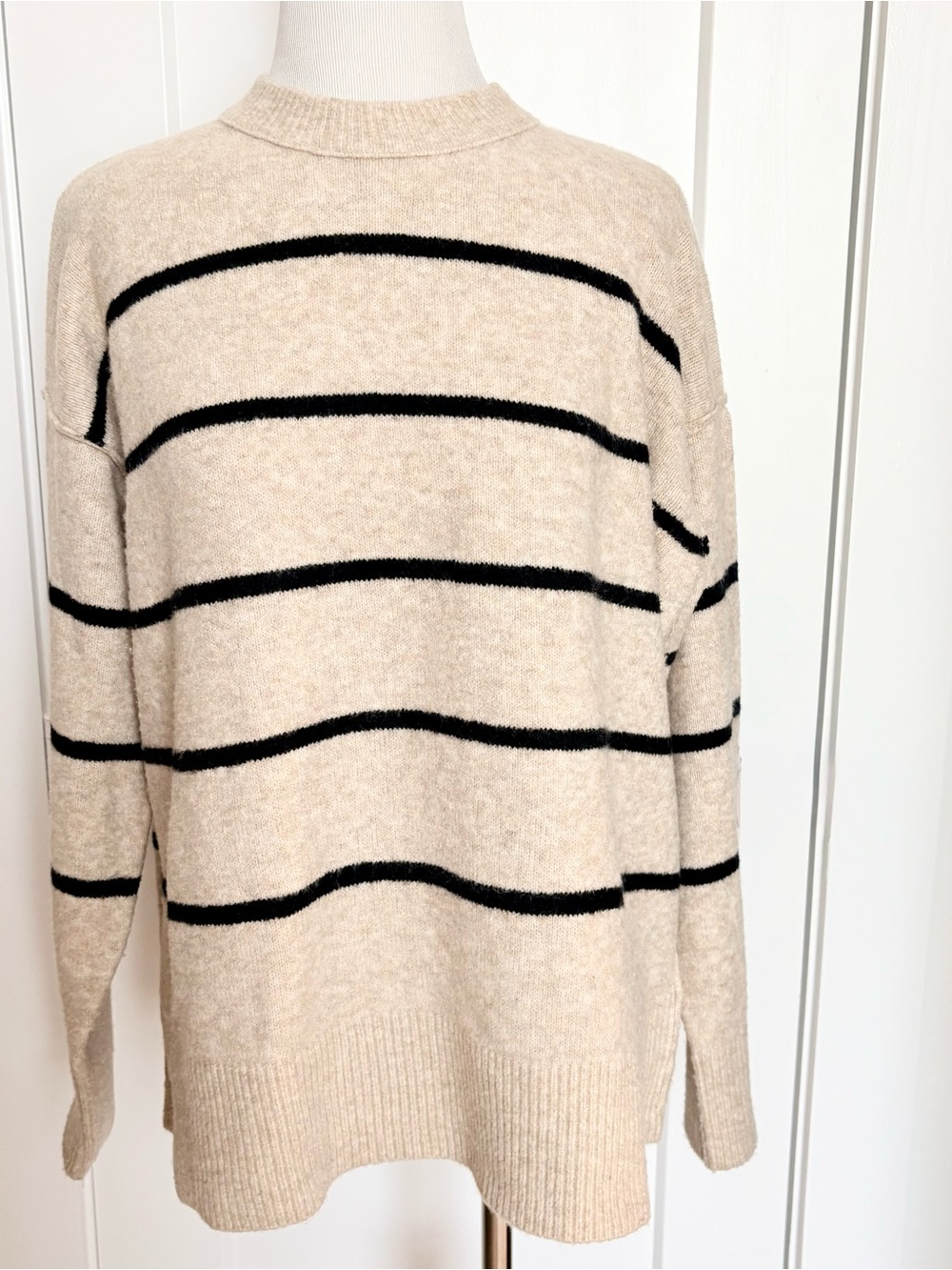 aerie Ribbed Cream Knit Sweater NWT XS